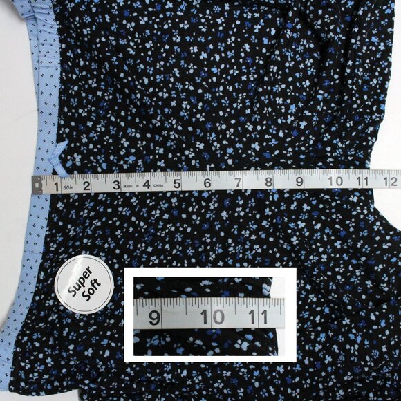 Women's 2 Piece Large Pajama Set - Short Sleeve Top - Mid Length Style Bottoms - Picture 8 of 11